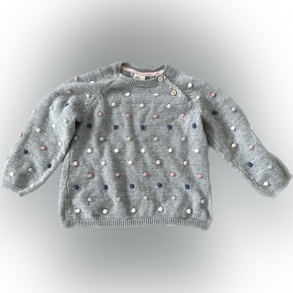 ⭐️HOST PICK⭐️ H&M baby girl sweater with multi-colored swiss dots - Picture 1 of 6